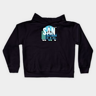 San Diego (SAN) Airport Code Baggage Tag Kids Hoodie